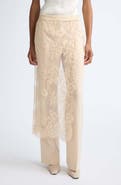 Zimmermann Valiant Lace Wrap Stretch Wool Straight Leg Pants