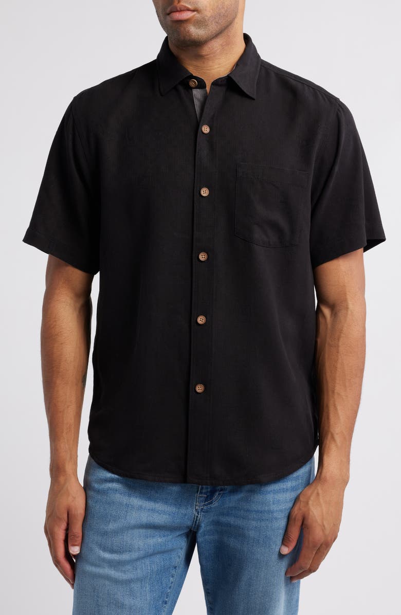 Tommy Bahama Call Me Old Fashioned Short Sleeve Silk Button-Up Shirt, Alternate, color, 