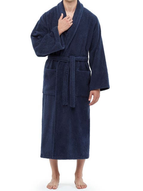Shawl Collar Turkish Terry Cotton Bathrobe for Men