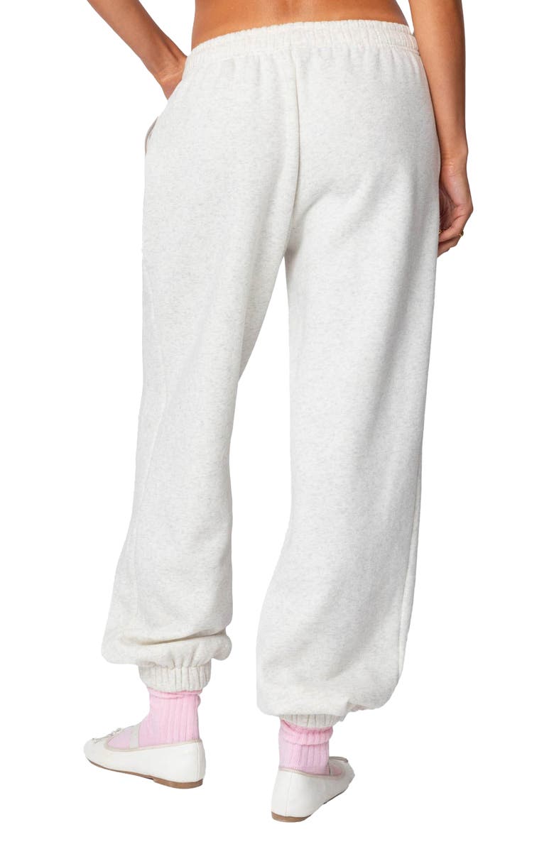 EDIKTED Sasha Bow Detail Sweatpants, Alternate, color, Gray-Melange