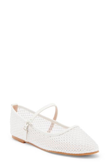 Top Guy Shoes Rosario Rhinestone Mesh Mary Jane Flat