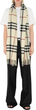 Burberry Giant Check Washed Cashmere Scarf
