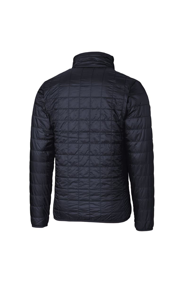 Cutter & Buck Navy West Virginia Mountaineers Primary Team Logo Rainier PrimaLoft Eco Insulated Full-Zip Puffer Jacket, Alternate, color, 