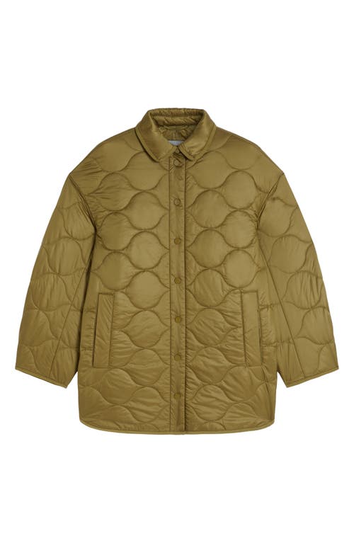 Weekend Max Mara Zante Nylon Quilted Coat In Green