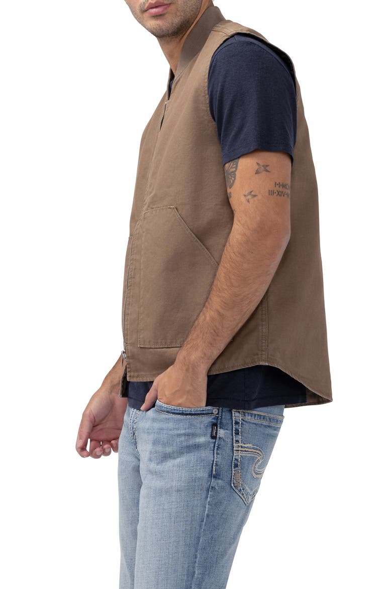 Workwear Cotton Canvas Vest, Alternate, color, BROWN TAUPE