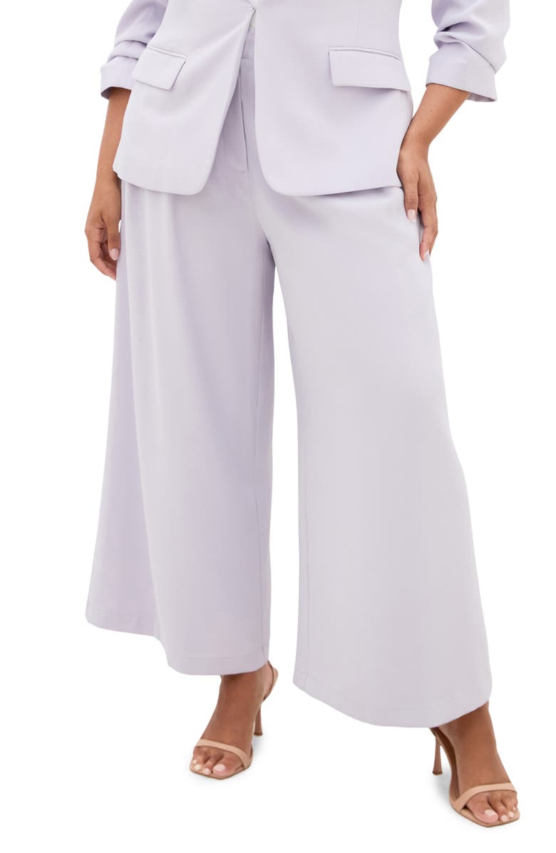 City Chic Abbie Wide Leg Pants, Main, color, Lilac