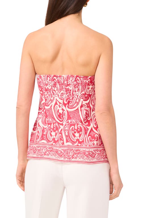 1.state Date Paisley Print Strapless Top In Magenta