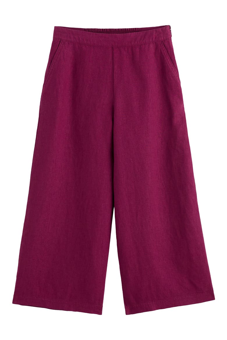 Merrivale Linen Culottes, Alternate, color, DARK FREESIA