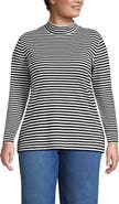 Lands' End Relaxed Cotton Long Sleeve Mock Turtleneck