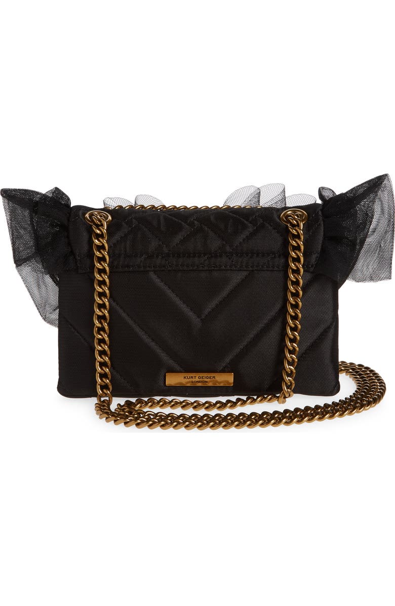 Kurt Geiger London Kensington Mini Ruffle Shoulder Bag, Alternate, color, Black