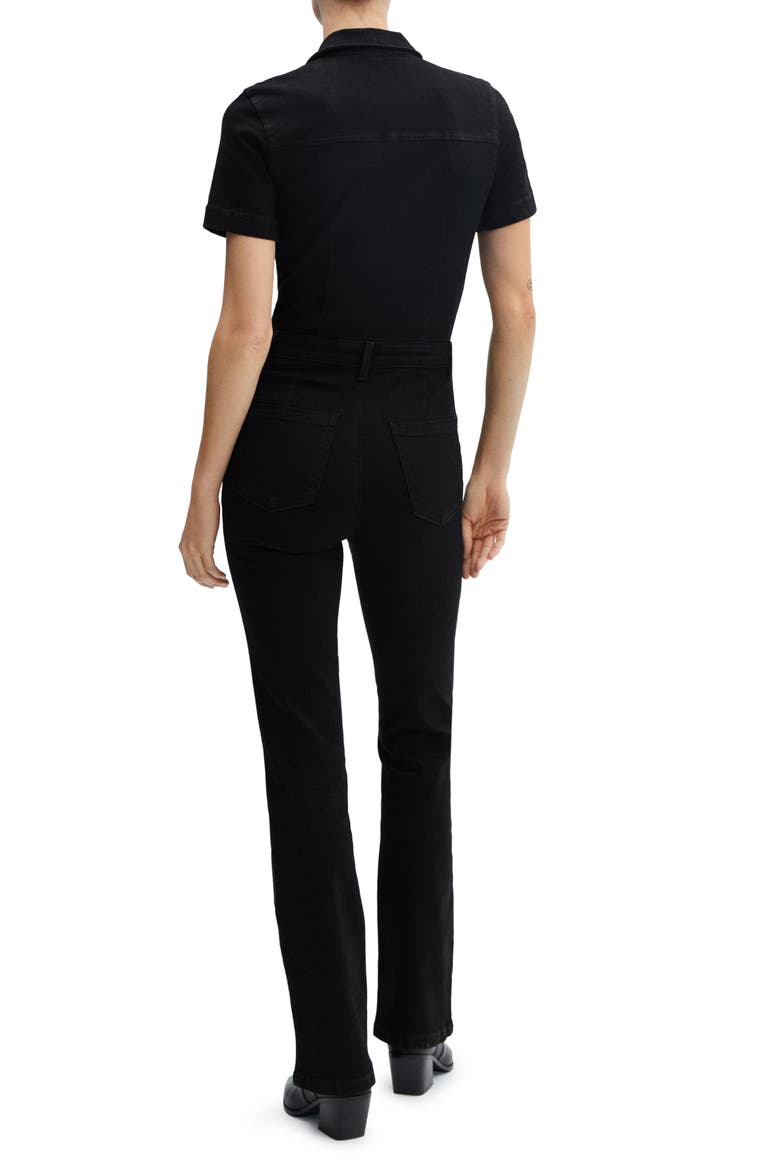 Straight Leg Zip-Up Denim Jumpsuit, Alternate, color, BLACK DENIM