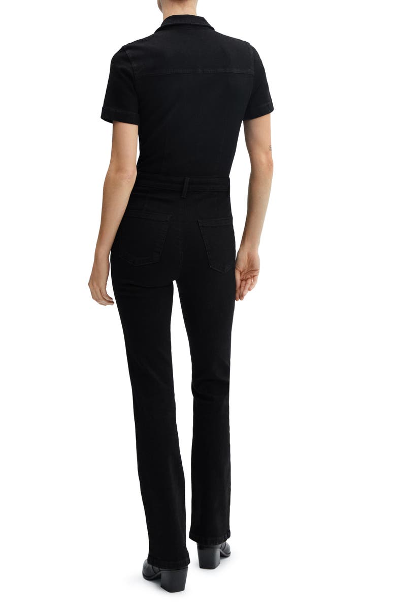 MANGO Straight Leg Zip-Up Denim Jumpsuit, Alternate, color,