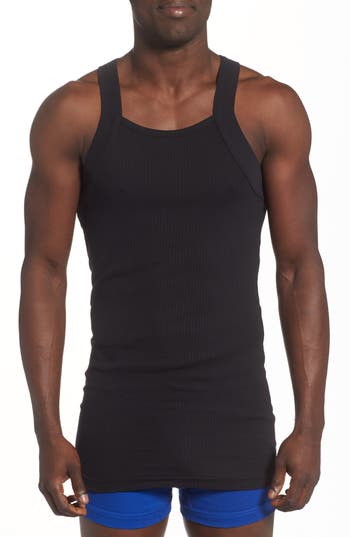 2(x)ist 2-pack Square Cut Tank Top In Black