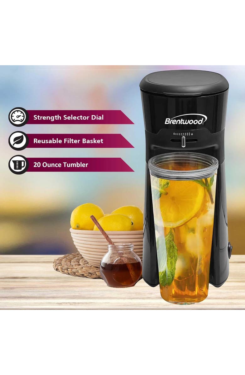 Brentwood Single Serve Iced Coffee and Tea Maker, Alternate, color, Black