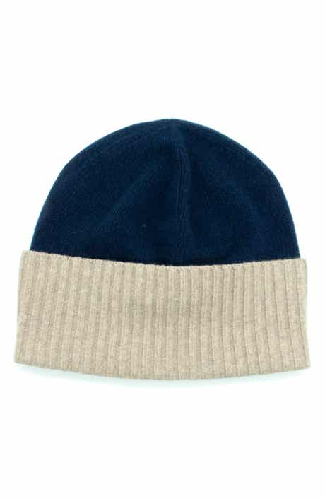 Portolano Contrast Rib Cuff Cashmere Beanie