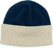 Portolano Contrast Rib Cuff Cashmere Beanie