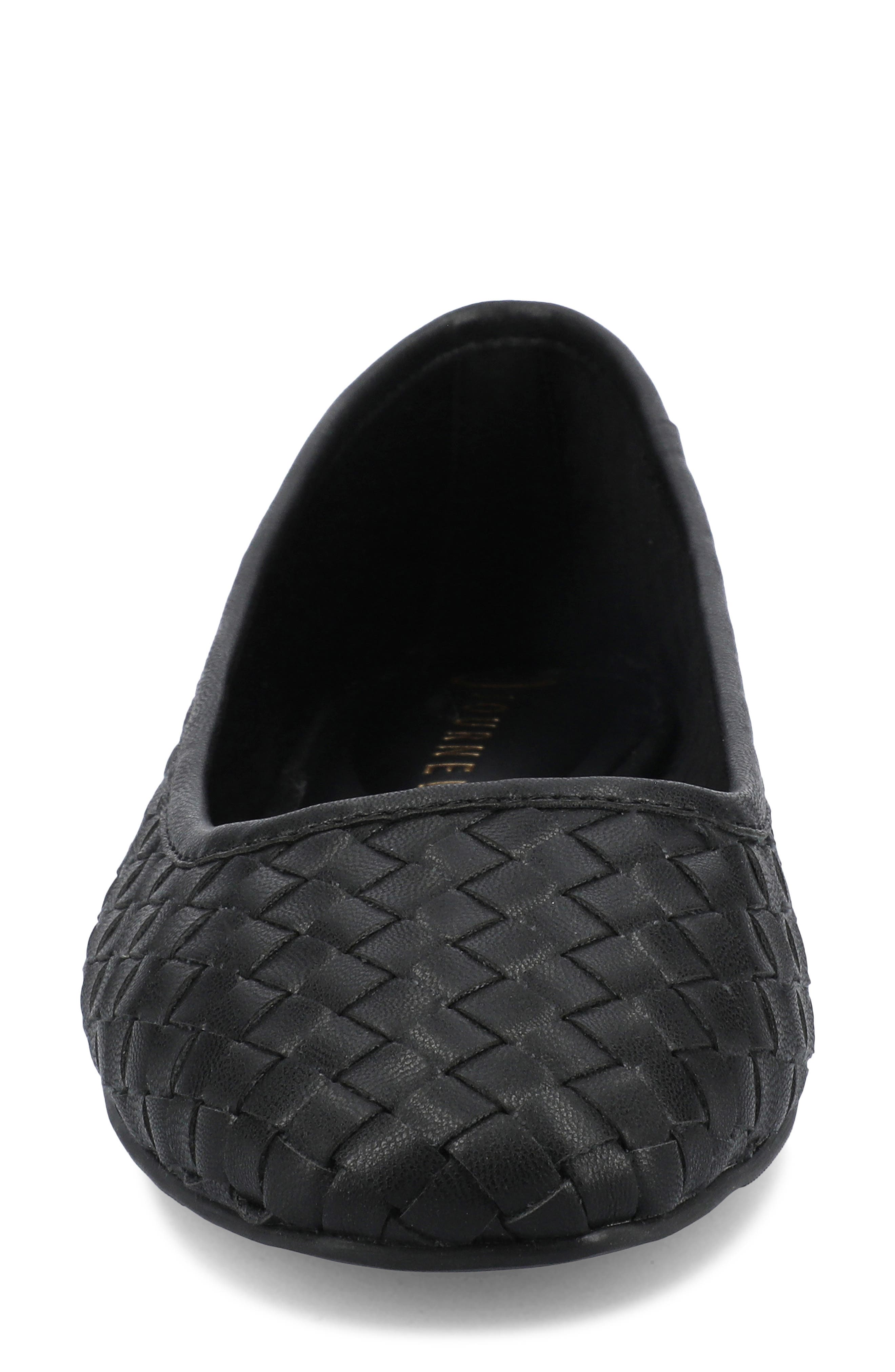Journee Collection Savannah Woven Flat, Alternate, color, Black