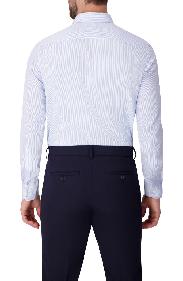 Report Collection Stripe Print Slim Fit Stretch Dress Shirt, Alternate, color, Light Blue