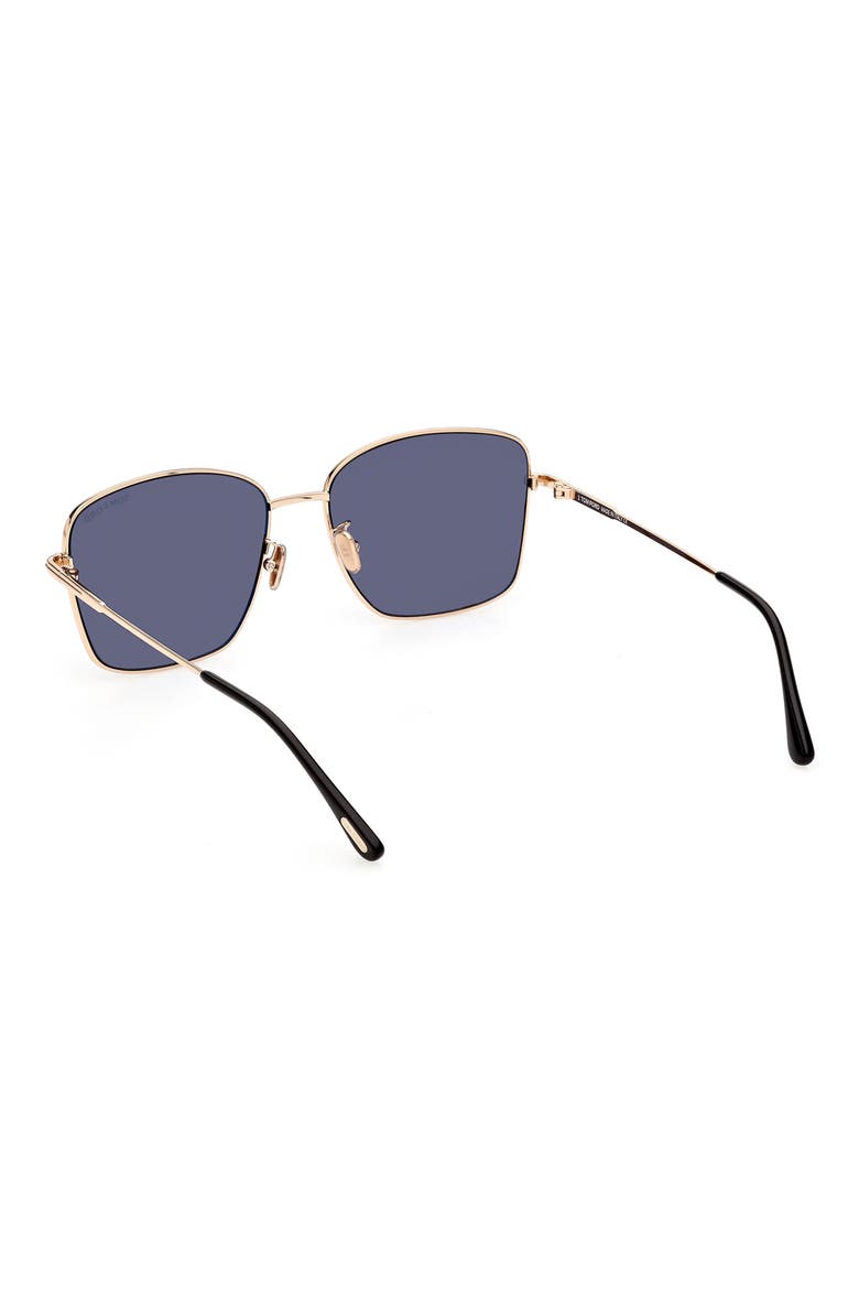60mm Gradient Rectangle Sunglasses, Alternate, color, SHINY ROSE GOLD / SMOKE