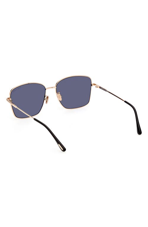 Tom Ford 60mm Gradient Rectangle Sunglasses In Shiny Rose Gold/smoke