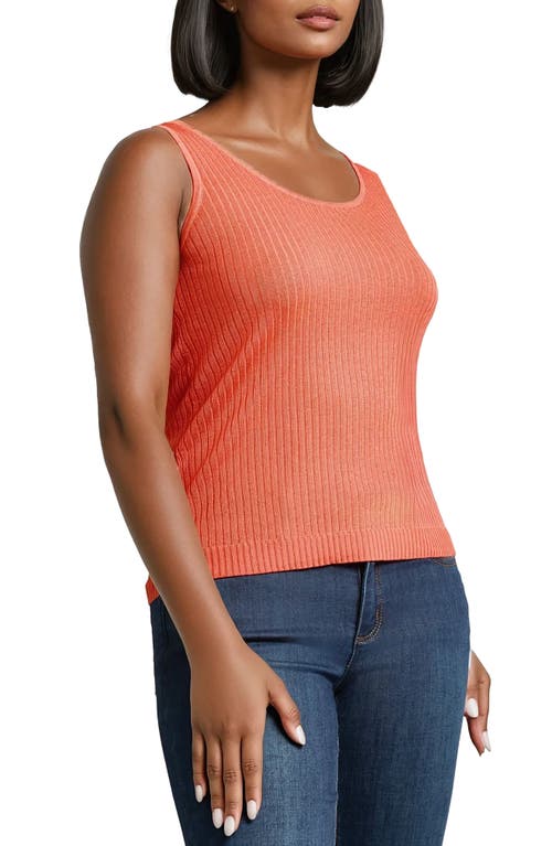 Shop Jones New York Sutton Rib Sweater Tank In Coral Sun