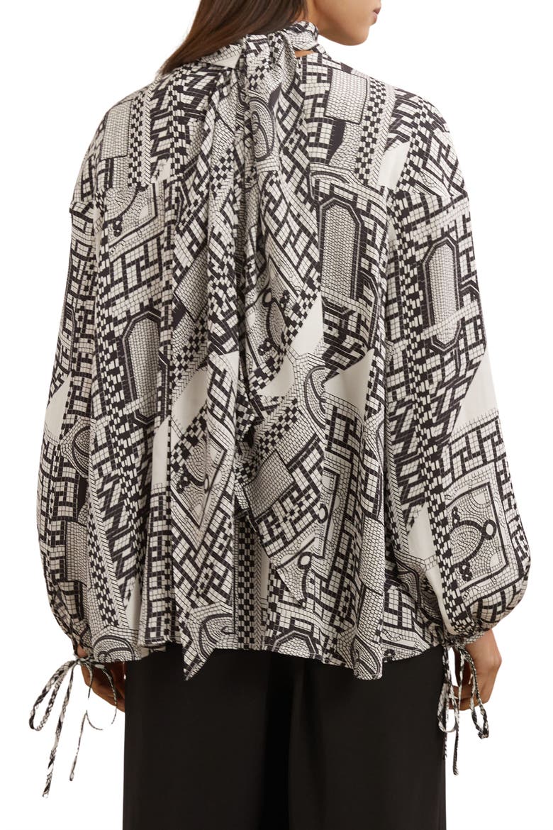 Harry Tile Print Top, Alternate, color, IVORY/ BLACK