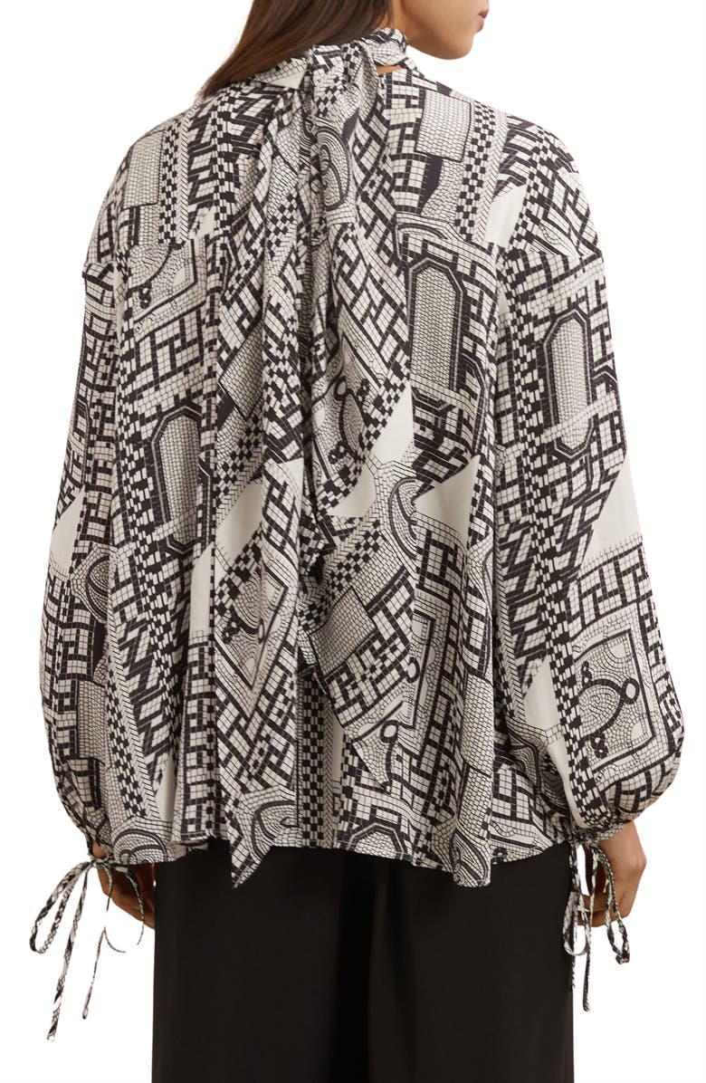 Reiss Harry Tile Print Top, Alternate, color, Ivory/ Black