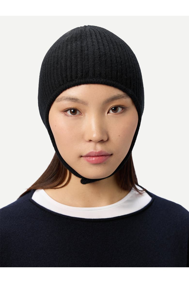 Knitted Aviator Cap, Alternate, color, black