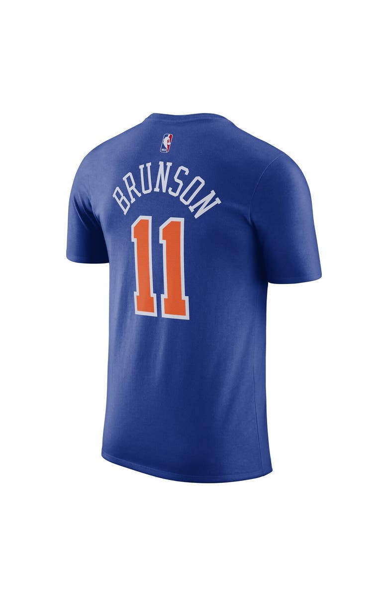 Nike Men's Nike Jalen Brunson Blue New York Knicks Icon Edition Name & Number T-Shirt, Alternate, color, Blue