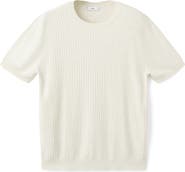 MANGO Short Sleeve Cotton & Modal Rib Top