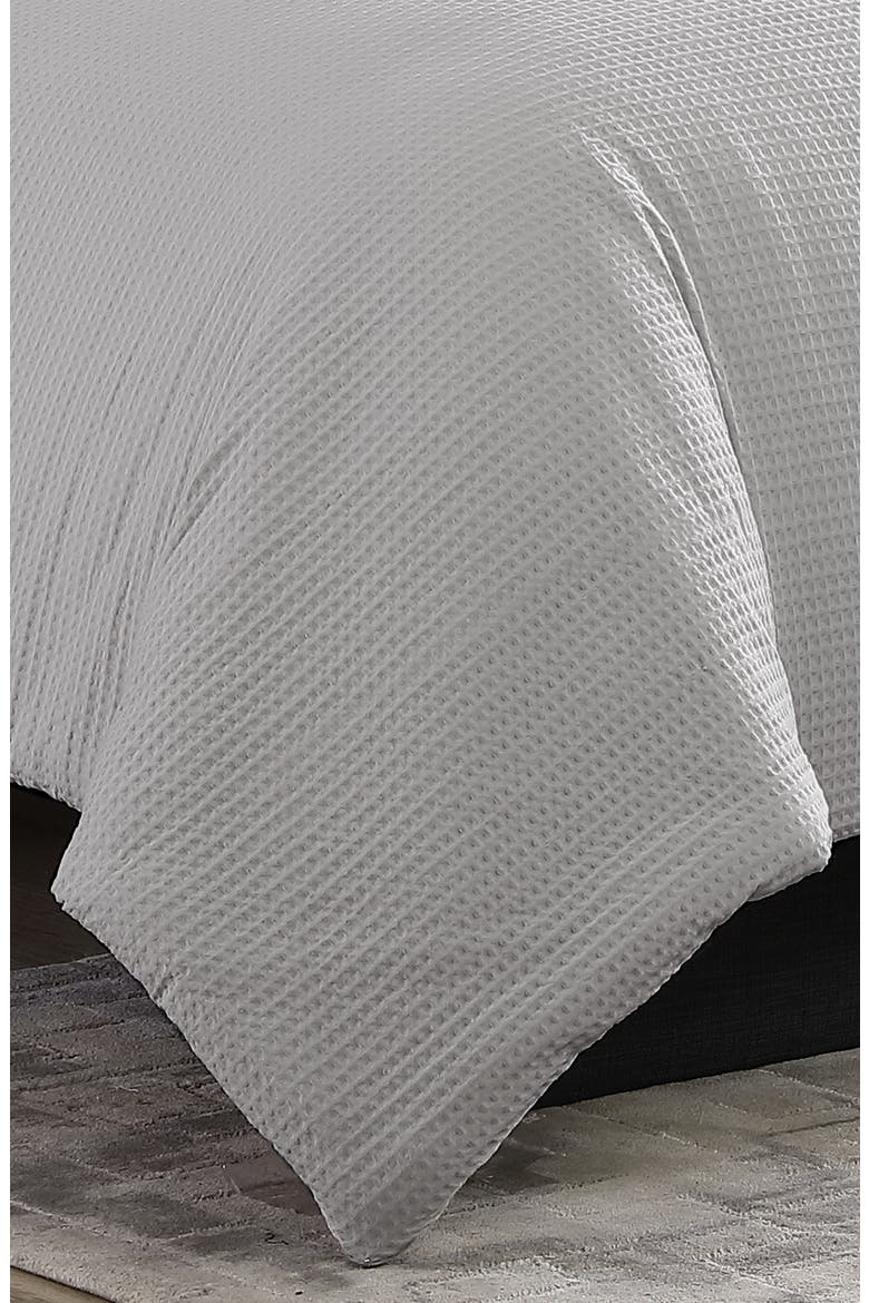Waffle Piqué Comforter & Shams Set, Alternate, color, MOONLIGHT GREY