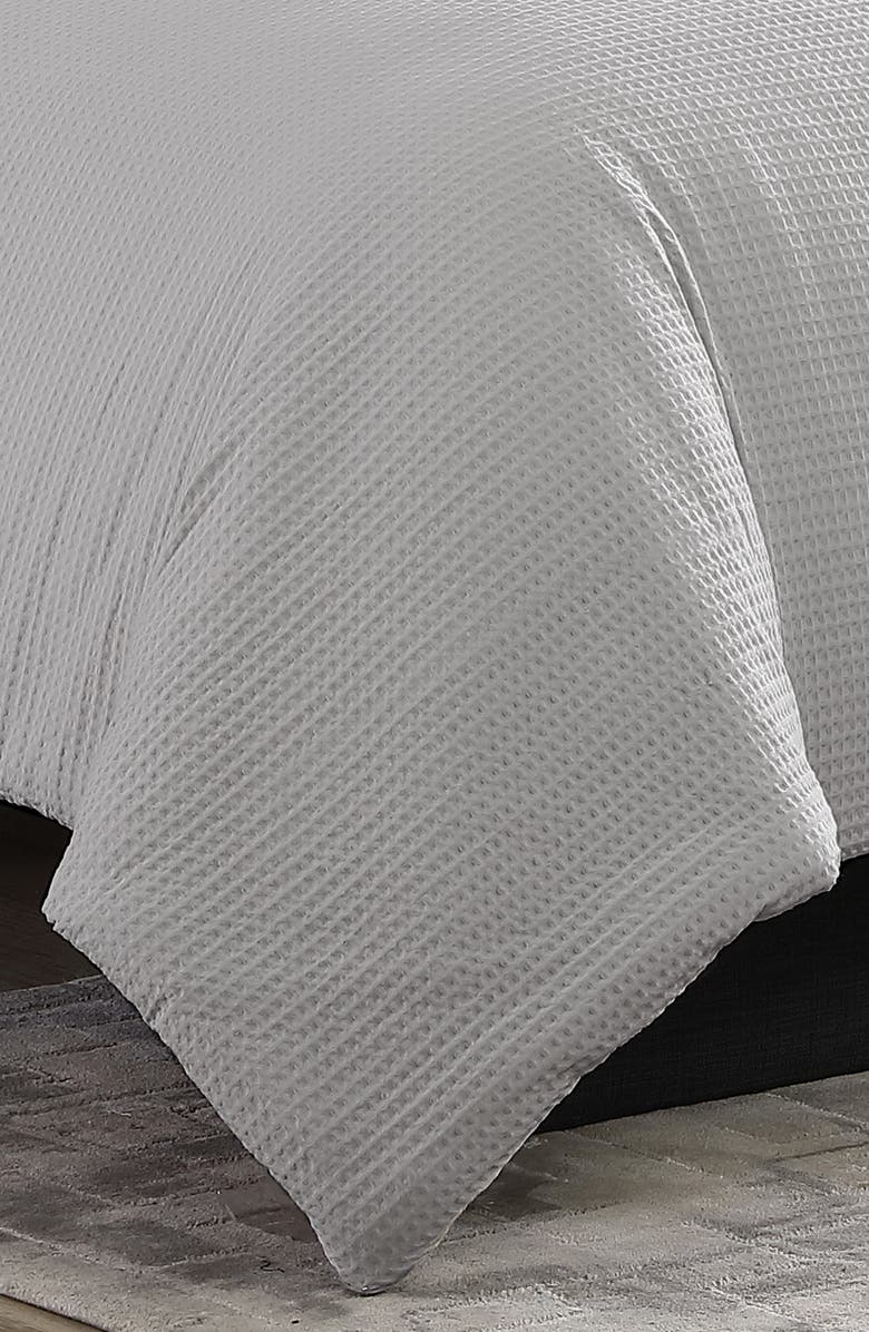 Vera Wang Waffle Piqué Comforter & Shams Set, Alternate, color, Moonlight Grey