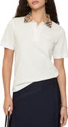 Burberry Check Collar Cotton Polo Shirt