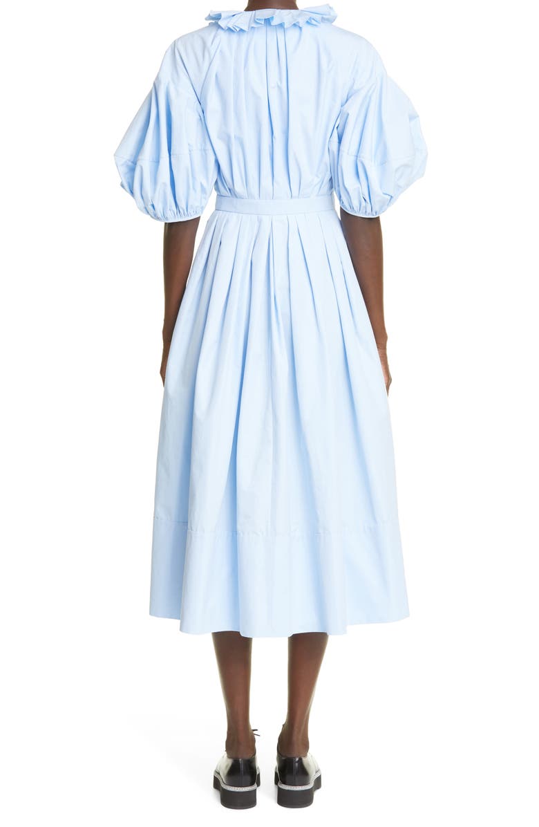 McQueen Alexander McQueen Pleat A-Line Poplin Dress, Alternate, color, 