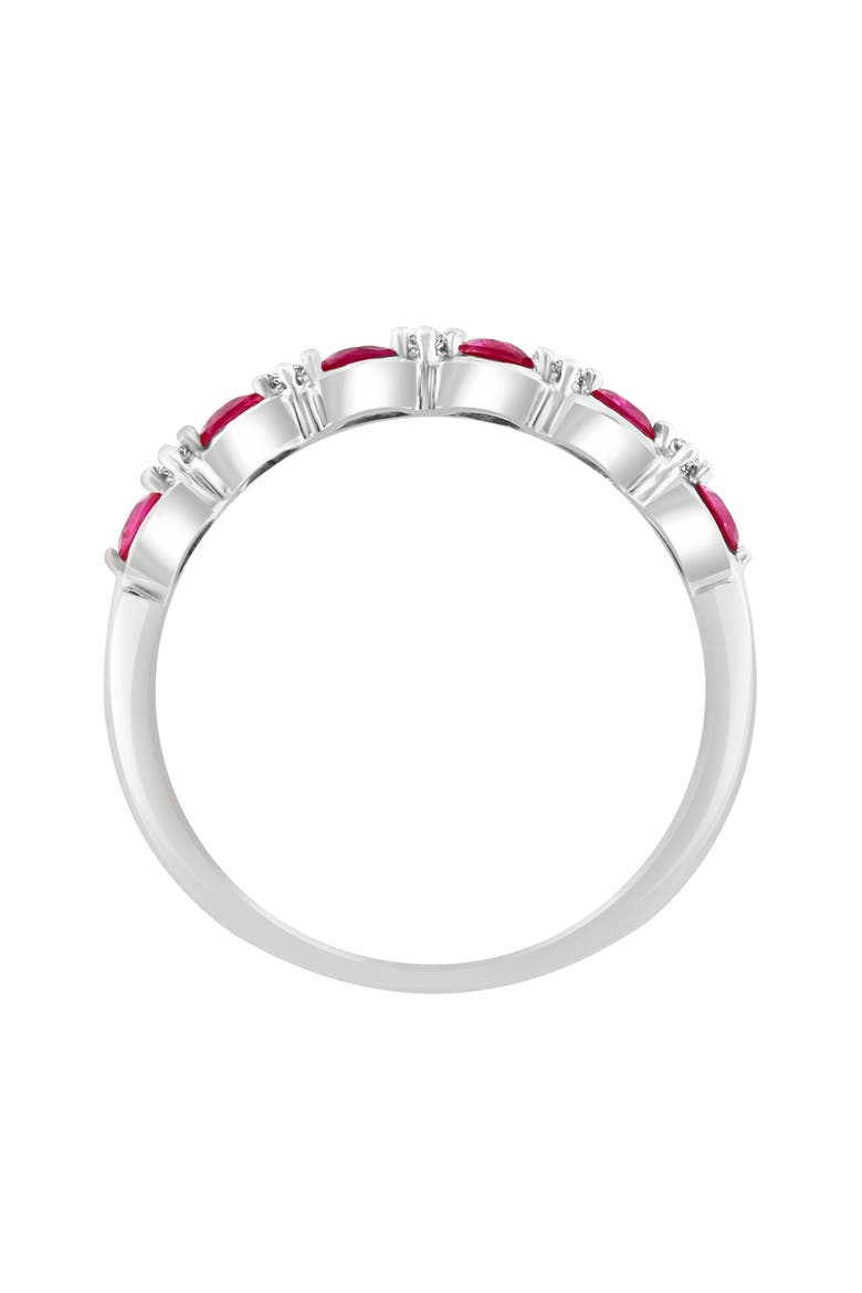 14k Rose Gold Plated Ruby and Diamond Ring, Alternate, color, RED