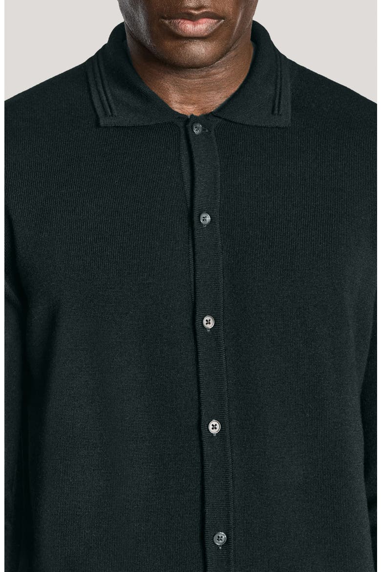 Long Sleeve Wool Button Down Shirt, Alternate, color, HUNTER GREEN