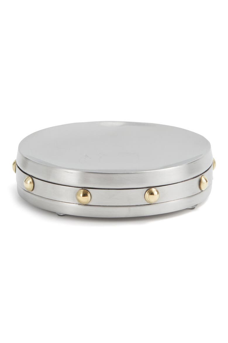 Rivets Soap Dish, Main, color, SILVER