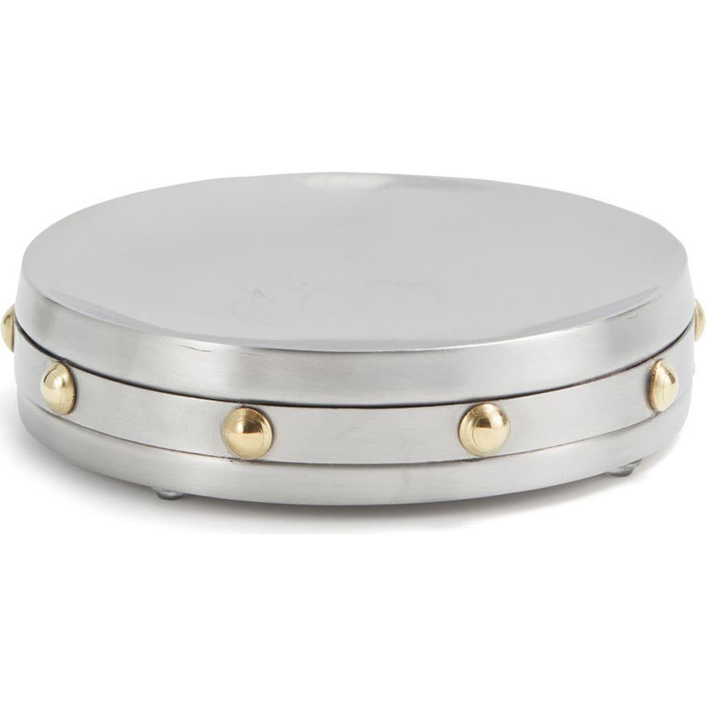 Roselli Trading Company Rivets Soap Dish In Silver