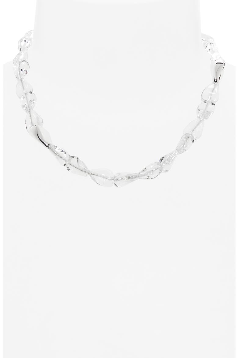 Glass & Sterling Silver Beaded Necklace, Alternate, color, 8340 TRANSPARENT