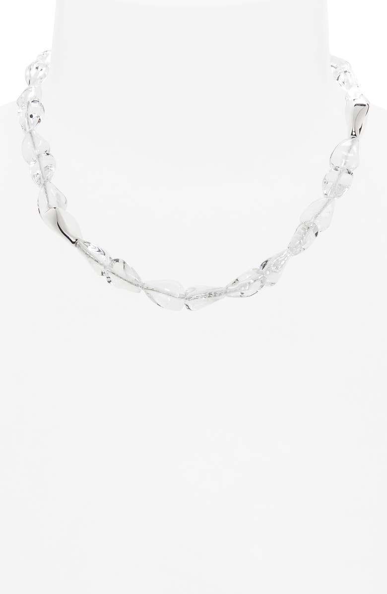 Bottega Veneta Glass & Sterling Silver Beaded Necklace, Alternate, color, 8340 Transparent
