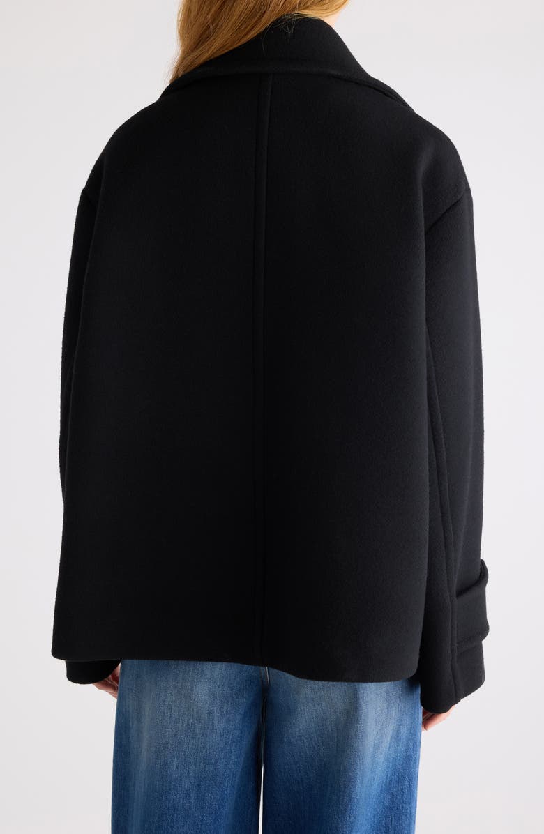Chloé Oversize Double Breasted Wool Blend Coat, Alternate, color, Black