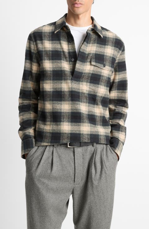 Bowden Plaid Cotton Popover Shirt