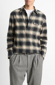 Vince Bowden Plaid Cotton Popover Shirt