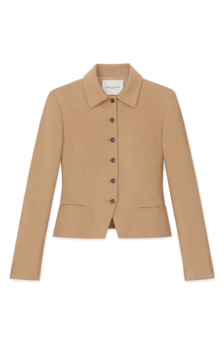 Lafayette 148 New York Tailored Camel Hair Crop Jacket, Alternate, color,