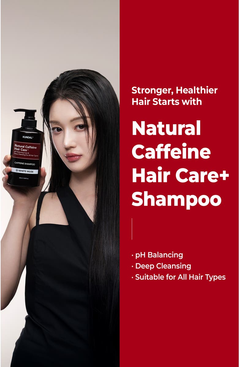 KUNDAL Caffeine Scalp Care Shampoo - White Musk, Alternate, color, Brown