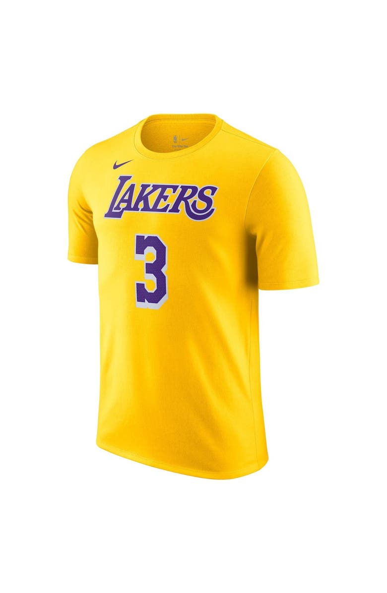 Nike Men's Nike Anthony Davis Gold Los Angeles Lakers Icon 2022/23 Name & Number T-Shirt, Alternate, color, 