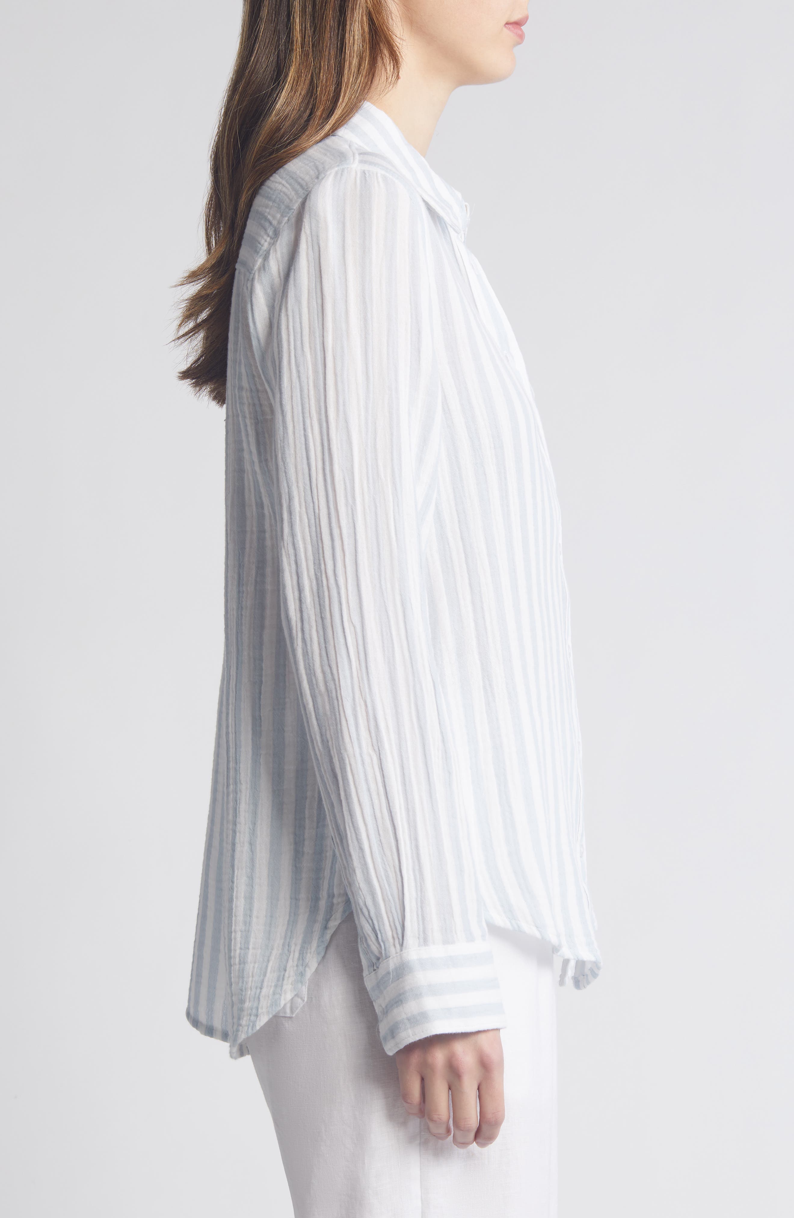 Женские Caslon® Casual Gauze Button-Up Shirt — фото 3