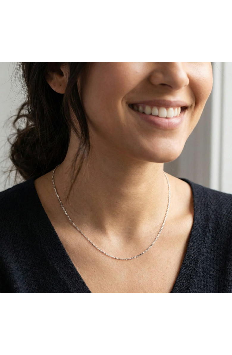 Bliss Diamond 14k Gold Diamond-cut Cable Chain, Alternate, color, 14K White Gold