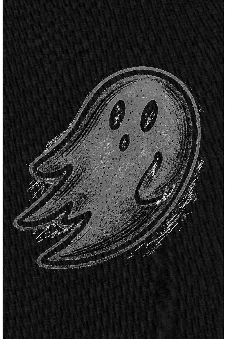 Mens Distressed Ghost Tee, Alternate, color, Black