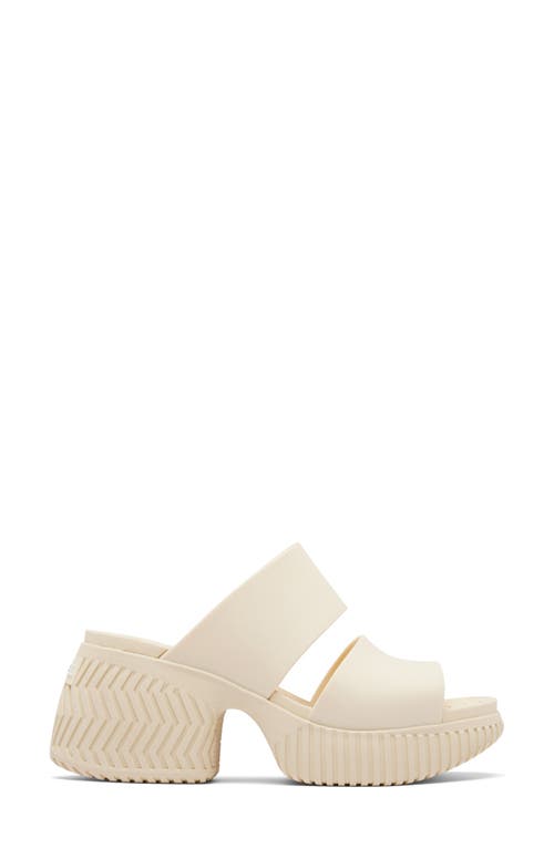Sorel One Streetworks Platform Slide Sandal In Honey White/sea Salt
